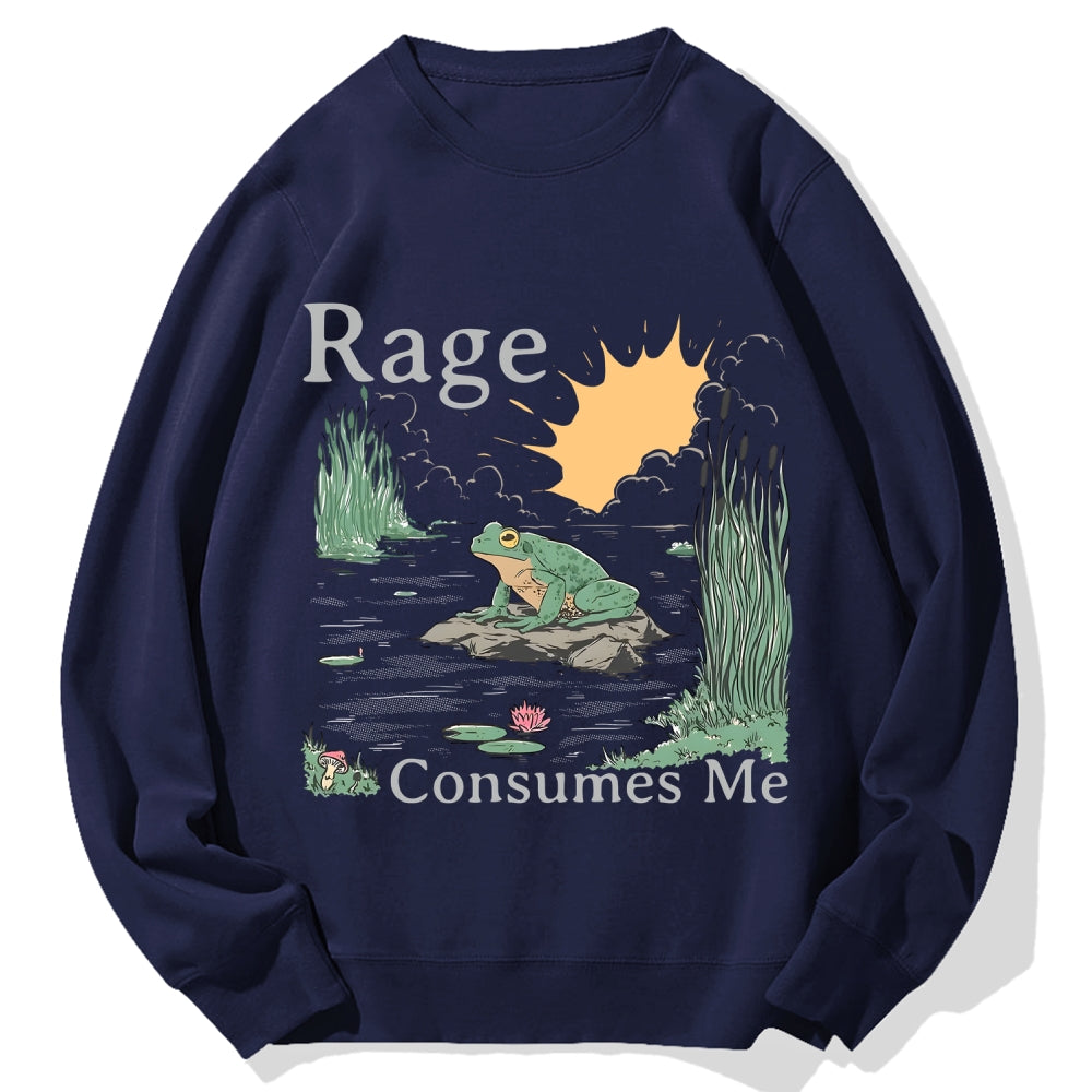 Rage Consumes Me Frog Cotton Sweatshirt