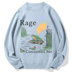 Rage Consumes Me Frog Cotton Sweatshirt