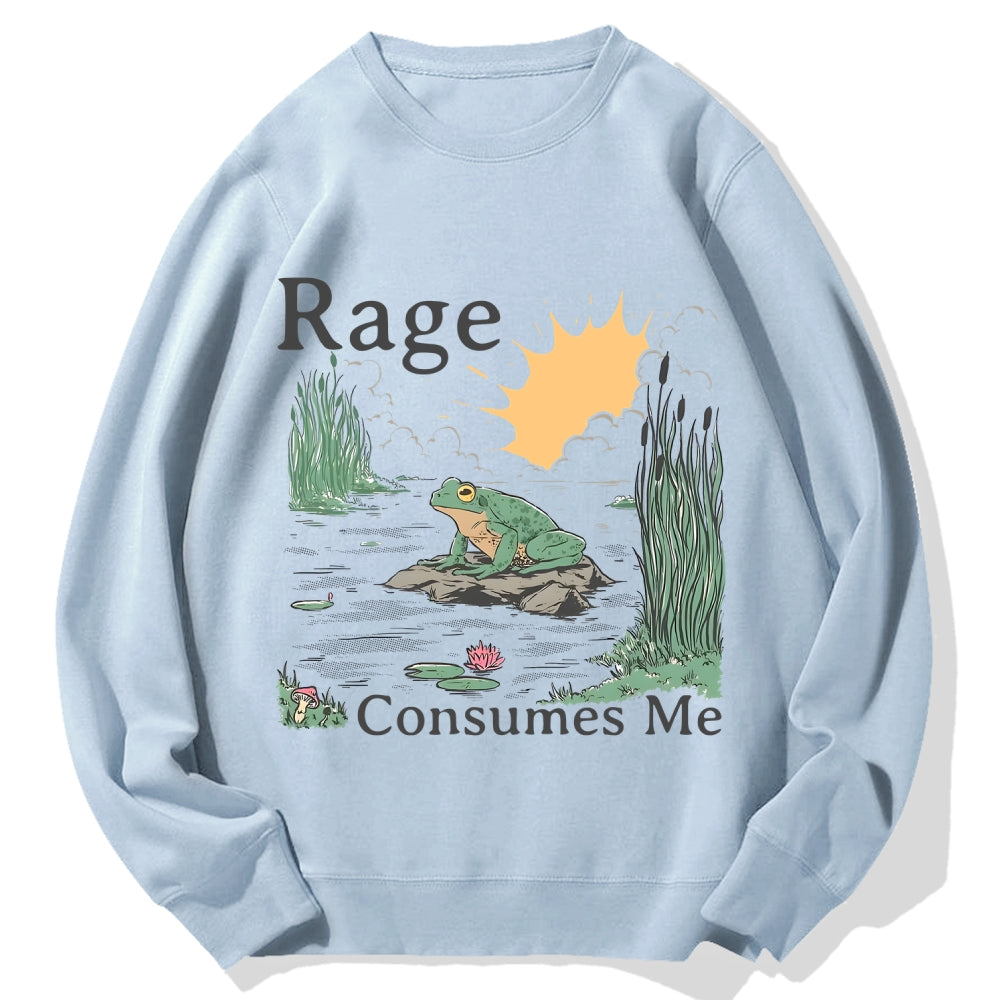 Rage Consumes Me Frog Cotton Sweatshirt