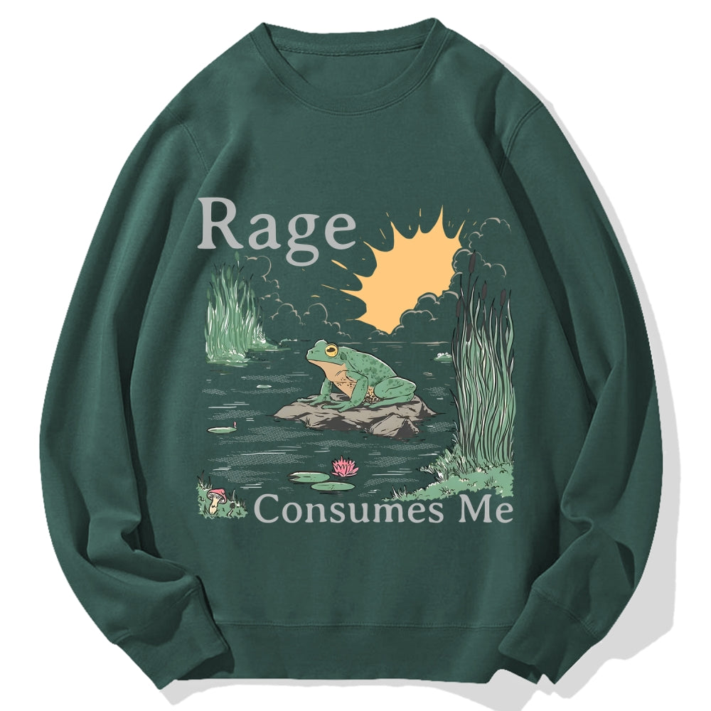 Rage Consumes Me Frog Cotton Sweatshirt
