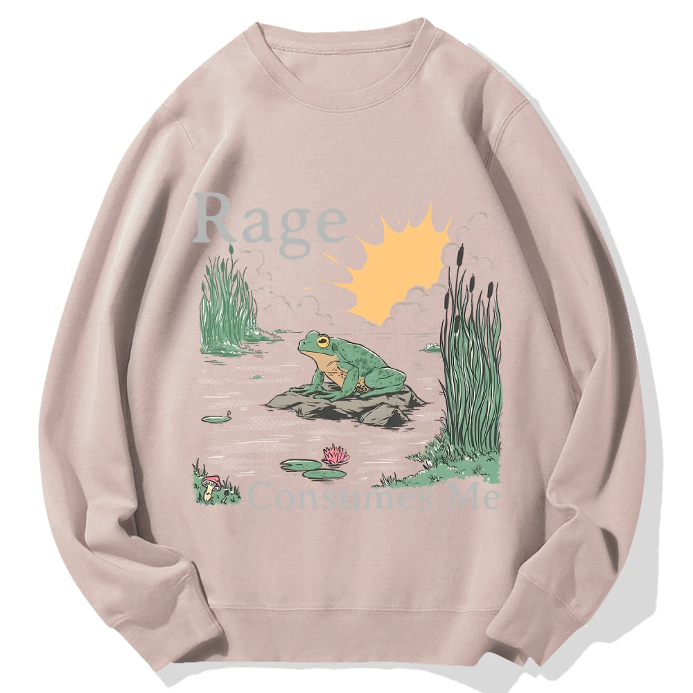 Rage Consumes Me Frog Cotton Sweatshirt
