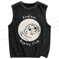 Unisex Endless Replay Club Printed Washed Tank Top