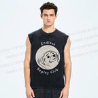 Unisex Endless Replay Club Printed Washed Tank Top