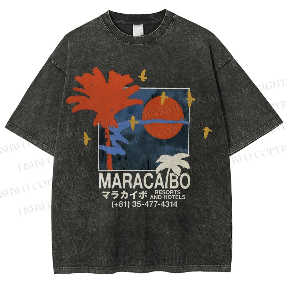 Unisex Maracabo Printed Washed Tee