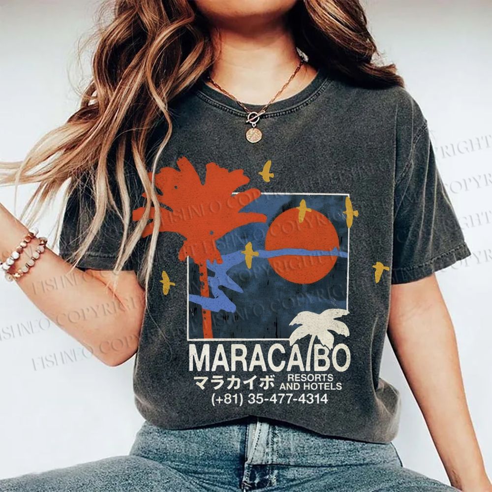 Unisex Maracabo Printed Washed Tee