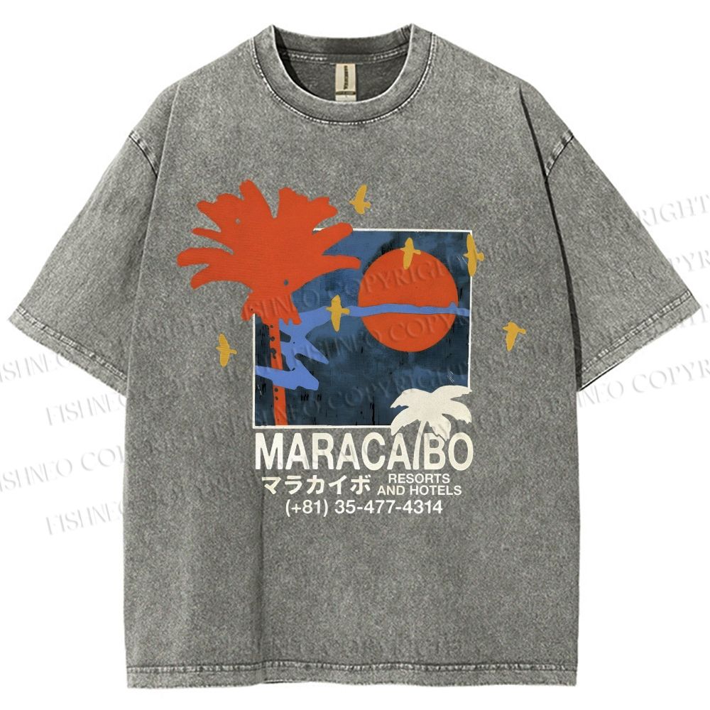 Unisex Maracabo Printed Washed Tee