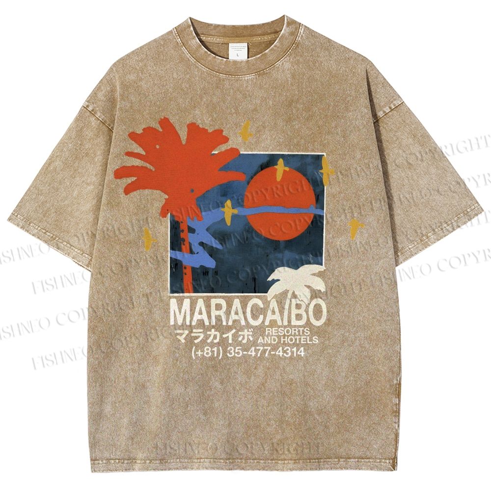 Unisex Maracabo Printed Washed Tee