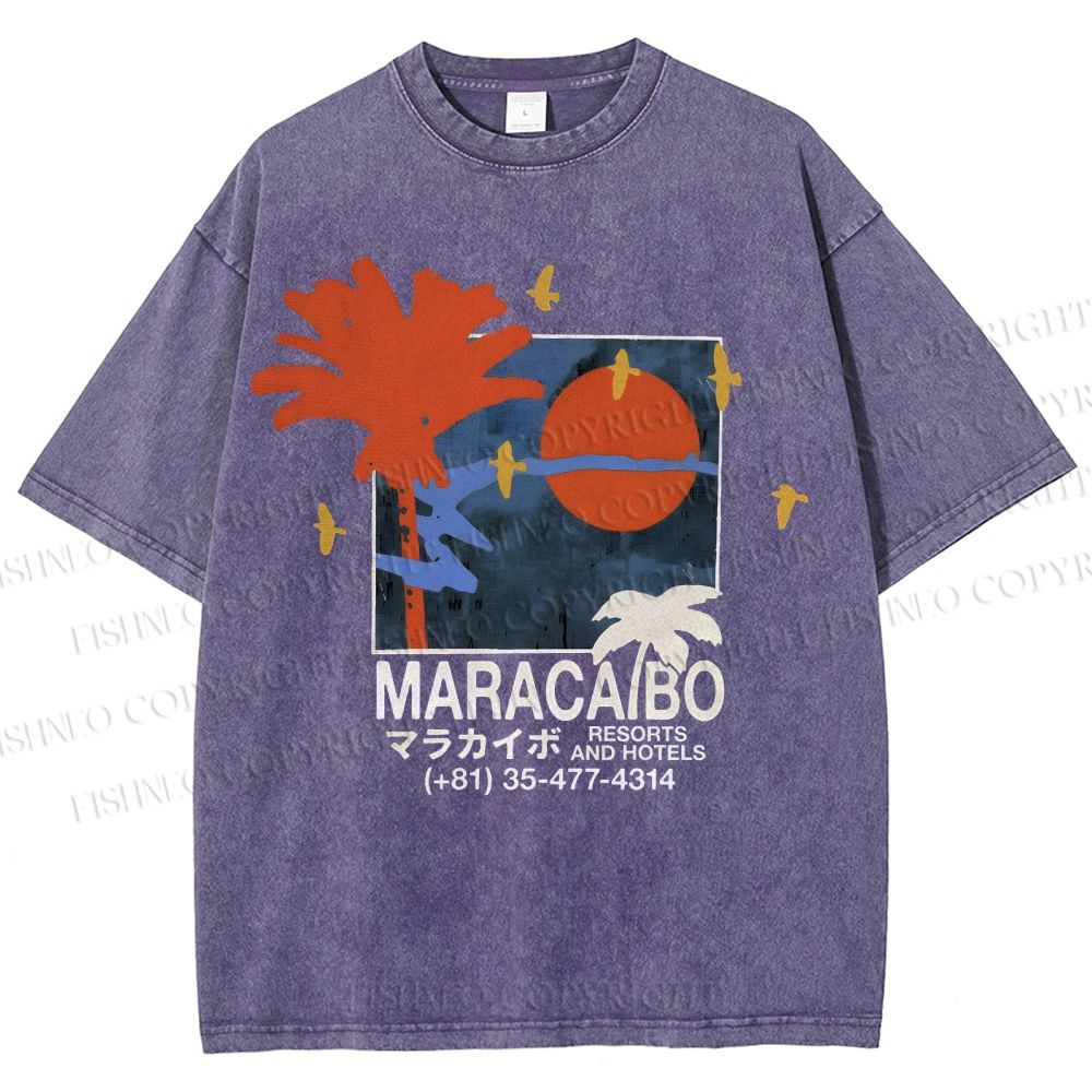 Unisex Maracabo Printed Washed Tee