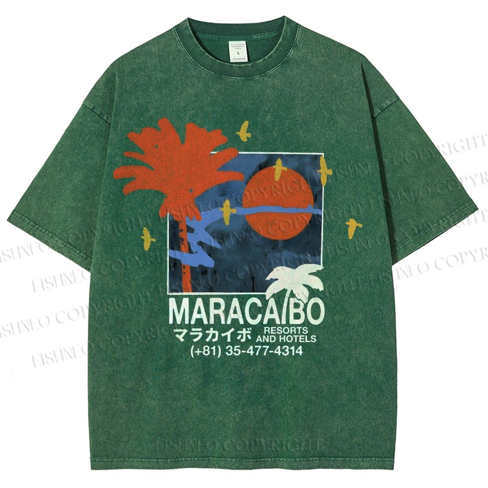 Unisex Maracabo Printed Washed Tee