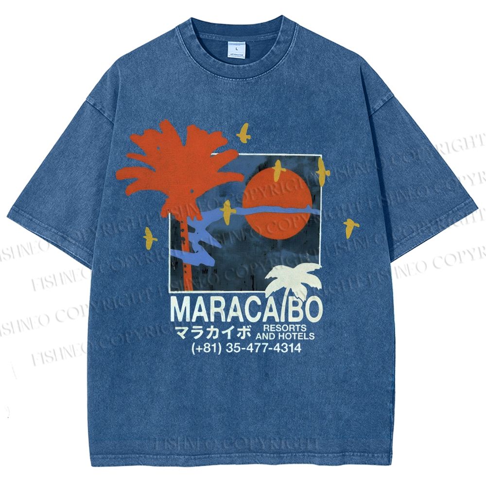 Unisex Maracabo Printed Washed Tee