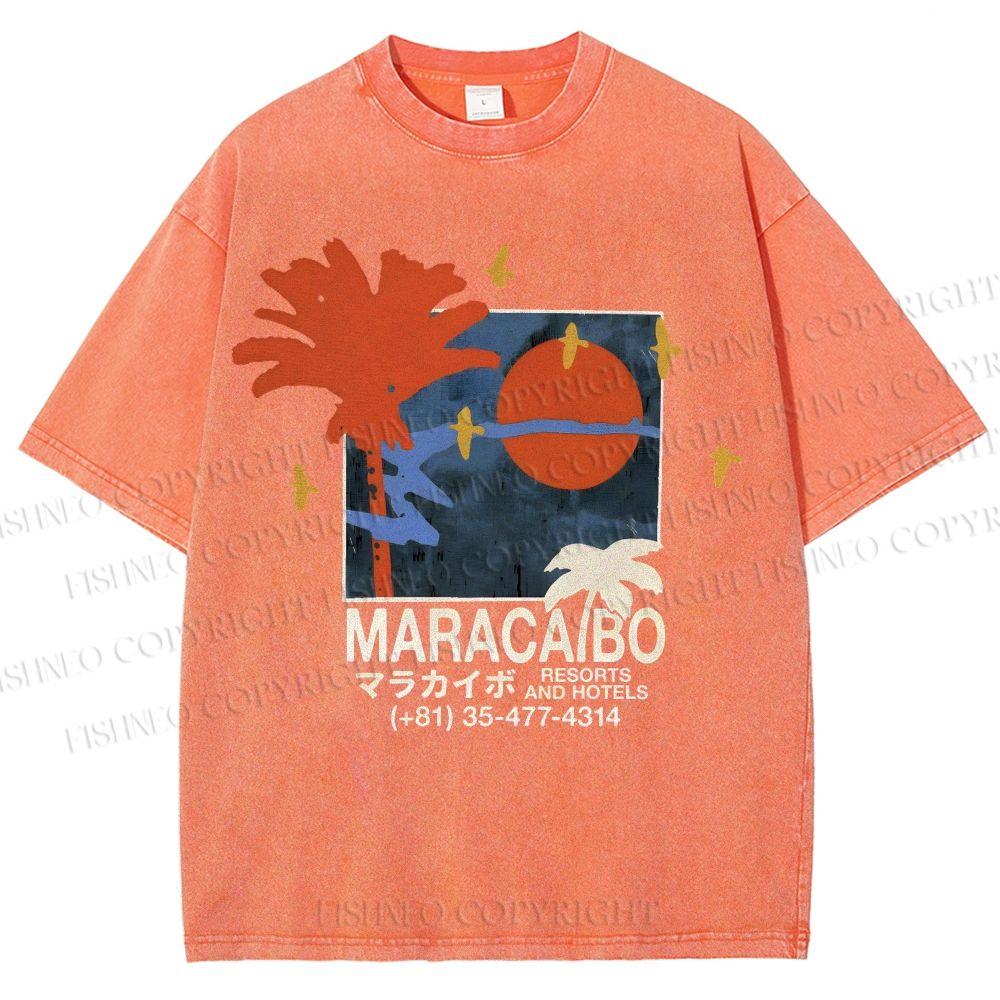 Unisex Maracabo Printed Washed Tee