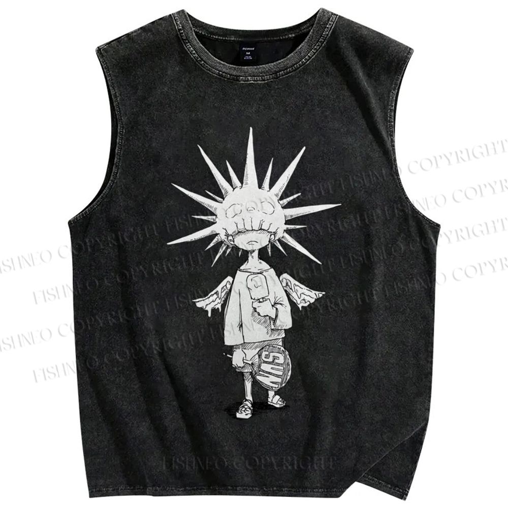 Unisex Darkarts Printed Washed Tank Top