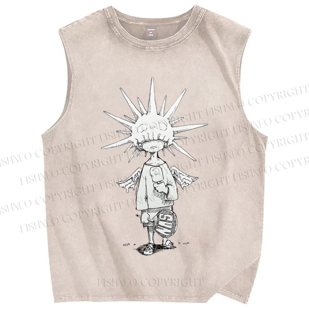 Unisex Darkarts Printed Washed Tank Top
