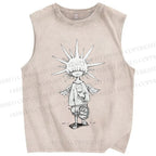 Unisex Darkarts Printed Washed Tank Top