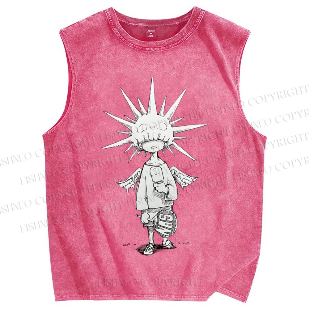 Unisex Darkarts Printed Washed Tank Top