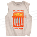 Unisex Sardines Canned Printed Washed Tank Top