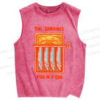 Unisex Sardines Canned Printed Washed Tank Top