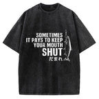 Sometimes It Pays To Keep Your Mouth Shut Funny Fish Vintage Washed T-shirt