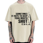 Sometimes It Pays To Keep Your Mouth Shut Funny Fish Vintage Washed T-shirt