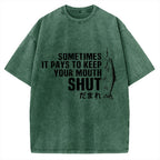 Sometimes It Pays To Keep Your Mouth Shut Funny Fish Vintage Washed T-shirt