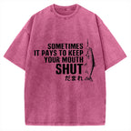 Sometimes It Pays To Keep Your Mouth Shut Funny Fish Vintage Washed T-shirt