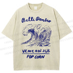 Unisex Waves Pop Ocrn Printed Washed Tee