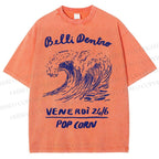 Unisex Waves Pop Ocrn Printed Washed Tee