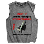Extremely poisonous Cat Vintage Distressed Washed Tank Top