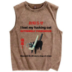 Extremely poisonous Cat Vintage Distressed Washed Tank Top