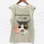 Unisex Funny BAKA Cat Meme Printed Washed Tank Top