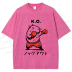 Unisex K.O. Boxing Capybara Printed Washed Tee