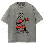 Unisex K.O. Boxing Capybara Printed Washed Tee