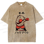 Unisex K.O. Boxing Capybara Printed Washed Tee