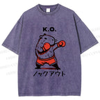 Unisex K.O. Boxing Capybara Printed Washed Tee