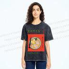 Unisex Japanese Ramen Printed Washed Tee