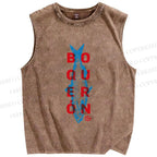 Unisex Sardine Fish Printed Washed Tank Top