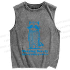 Unisex Sleeping Beauty Raccoon Printed Washed Tank Top