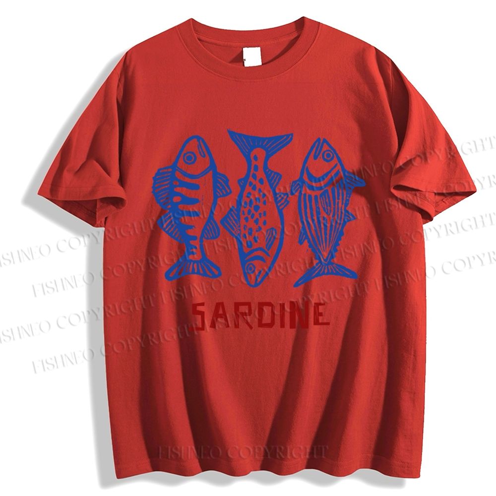 Unisex Vintage Sardine Classic Cotton T-shirt