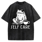 Self Care Frog Vintage Washed T-shirt
