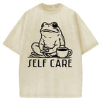 Self Care Frog Vintage Washed T-shirt