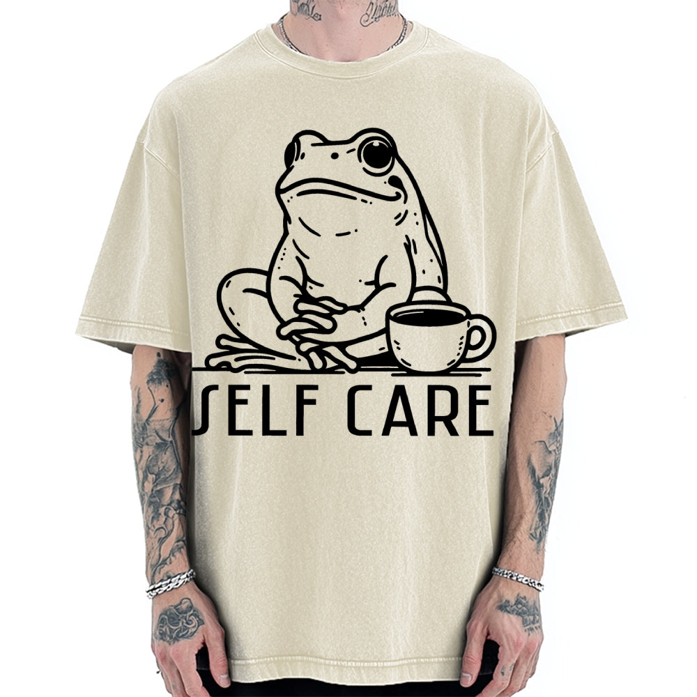 Self Care Frog Vintage Washed T-shirt