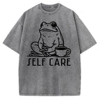 Self Care Frog Vintage Washed T-shirt