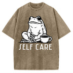 Self Care Frog Vintage Washed T-shirt