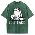 Self Care Frog Vintage Washed T-shirt