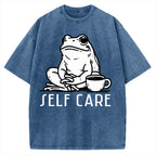 Self Care Frog Vintage Washed T-shirt