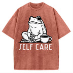 Self Care Frog Vintage Washed T-shirt