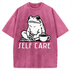 Self Care Frog Vintage Washed T-shirt