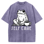 Self Care Frog Vintage Washed T-shirt