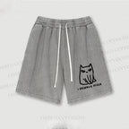 I Deserve Pizza Cat Washed Vintage Shorts