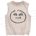 Unisex No Sleep Club Printed Washed Tank Top